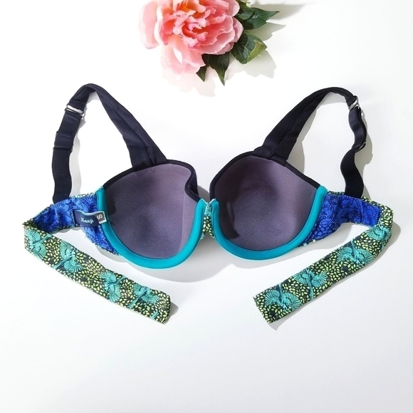 MAAJI Embroidered Multicolor Soft Cup Underwire Bikini Top Small 32 34 B C - Picture 3 of 9